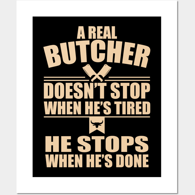 Butcher Butchery Fathers Day Gift Funny Retro Vintage Wall Art by zyononzy